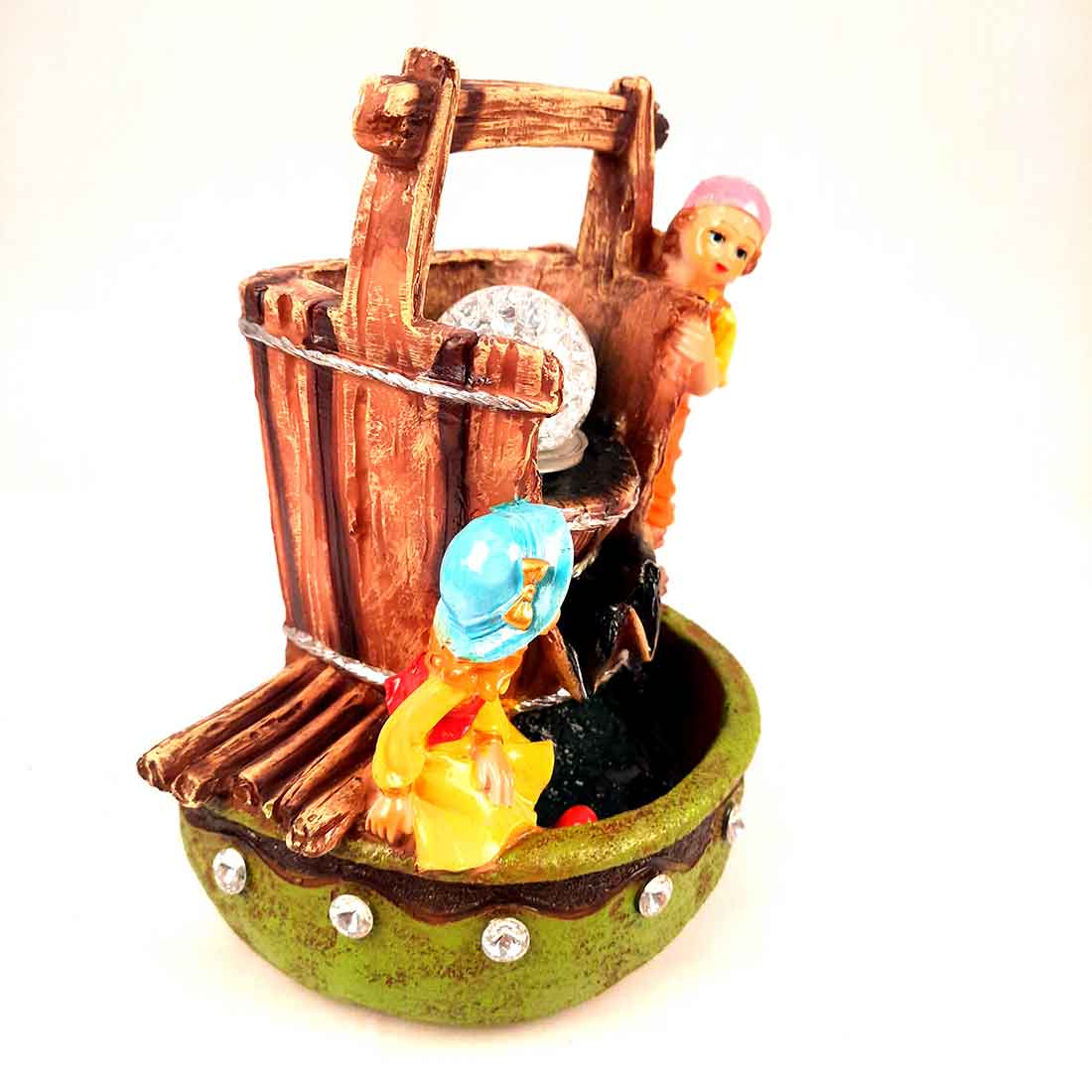 Table Water Fountain | Indoor Fountains with LED Lights Waterfall - For Vastu, Table, Office, Living Room, Home Decor & Gifts | Wedding & House Warming Gift - 10 Inch - Apkamart #Style_Design 2