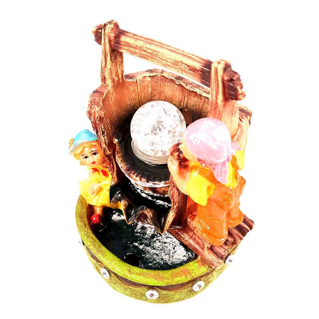 Table Water Fountain | Indoor Fountains with LED Lights Waterfall - For Vastu, Table, Office, Living Room, Home Decor & Gifts | Wedding & House Warming Gift - 10 Inch - Apkamart #Style_Design 2