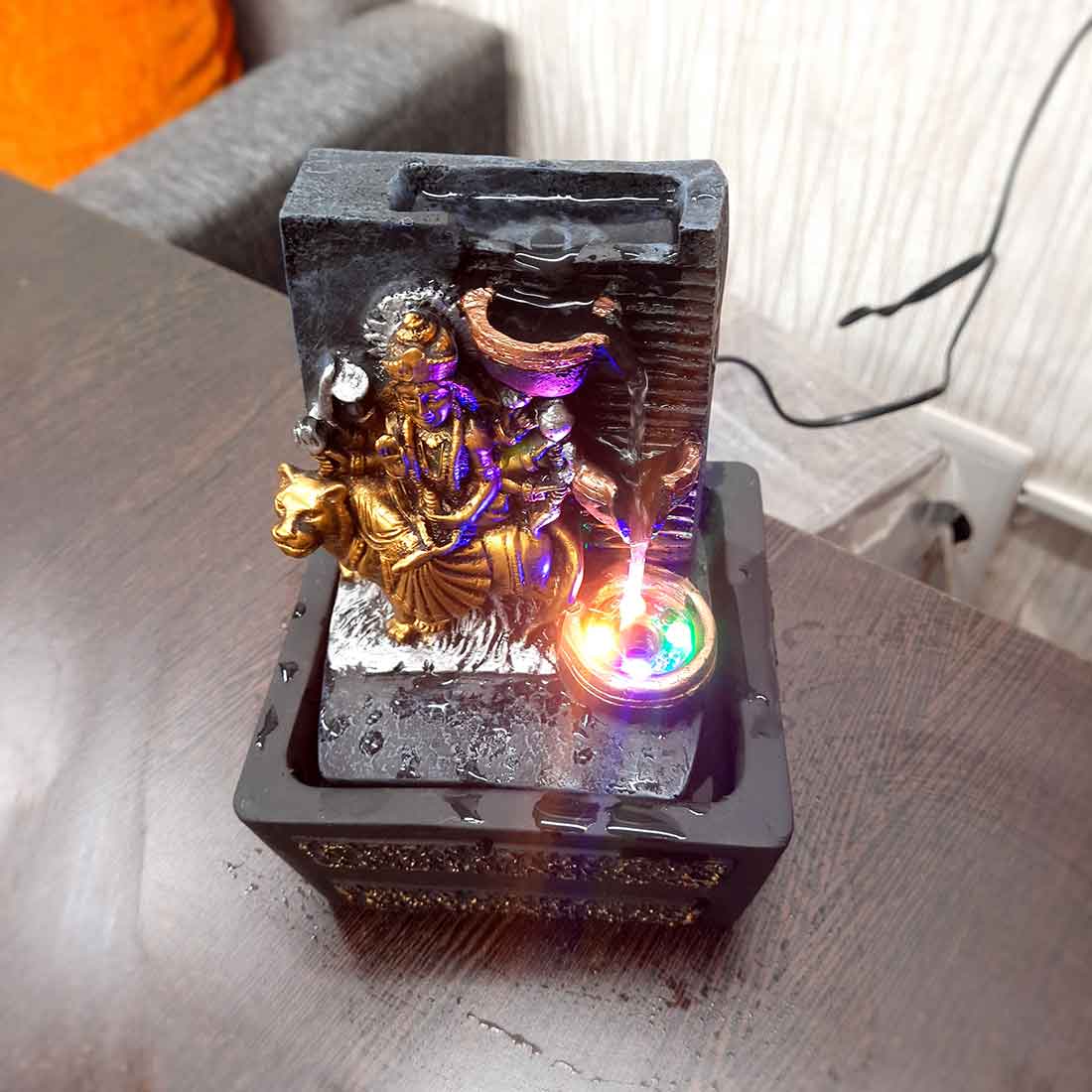 Durga Maa Water Fountain Showpiece - Indoor Fountain for Living Room - 8 Inch - ApkaMart