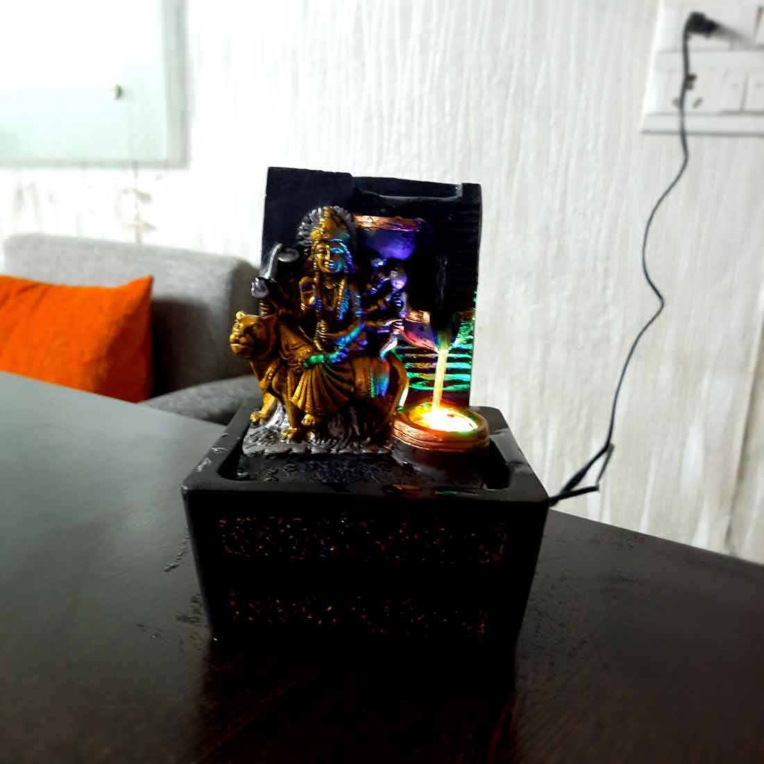 Durga Maa Water Fountain Showpiece - Indoor Fountain for Living Room - 8 Inch - ApkaMart