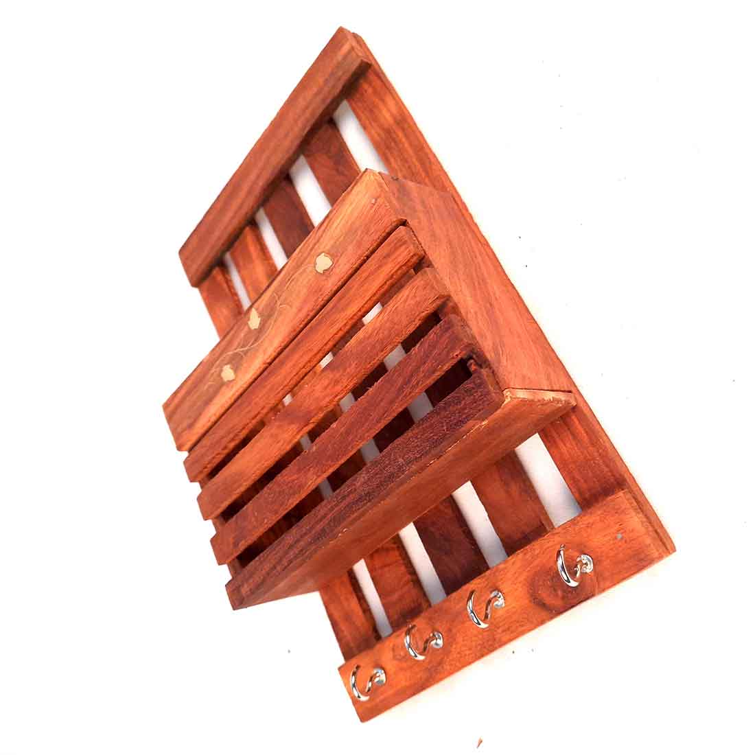 Key Hook with Small Rack - Key Organizer for Wall - 10 Inch - ApkaMart