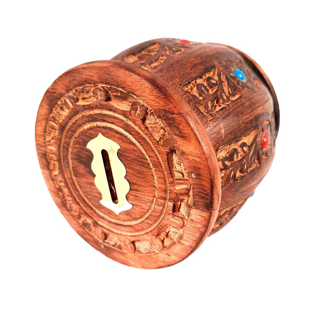 Wooden Gullak - Barrel Shape - Coin Box -for Kids, Boys, Girls - 5 Inch - ApkaMart