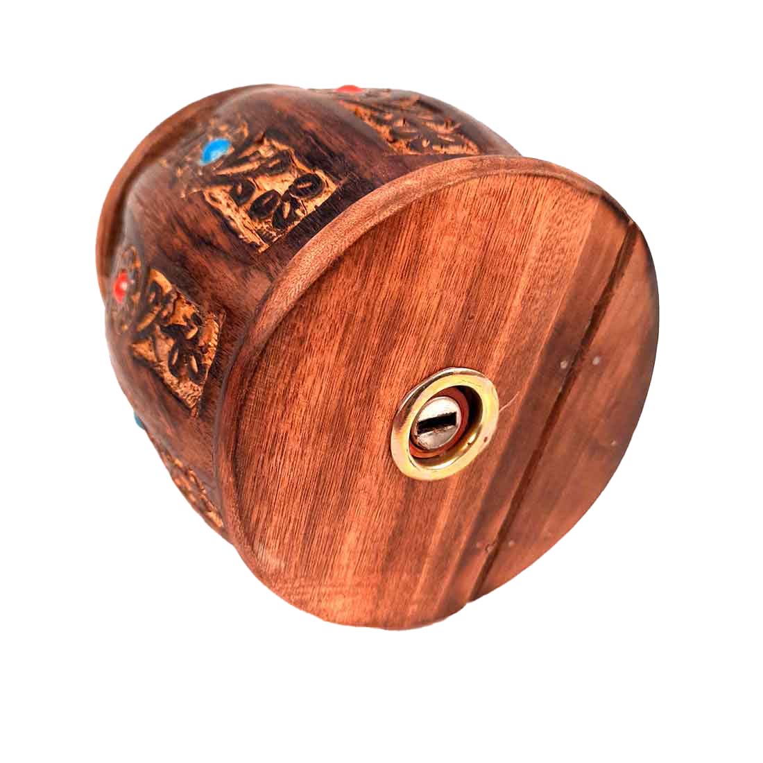 Wooden Gullak - Barrel Shape - Coin Box -for Kids, Boys, Girls - 5 Inch - ApkaMart