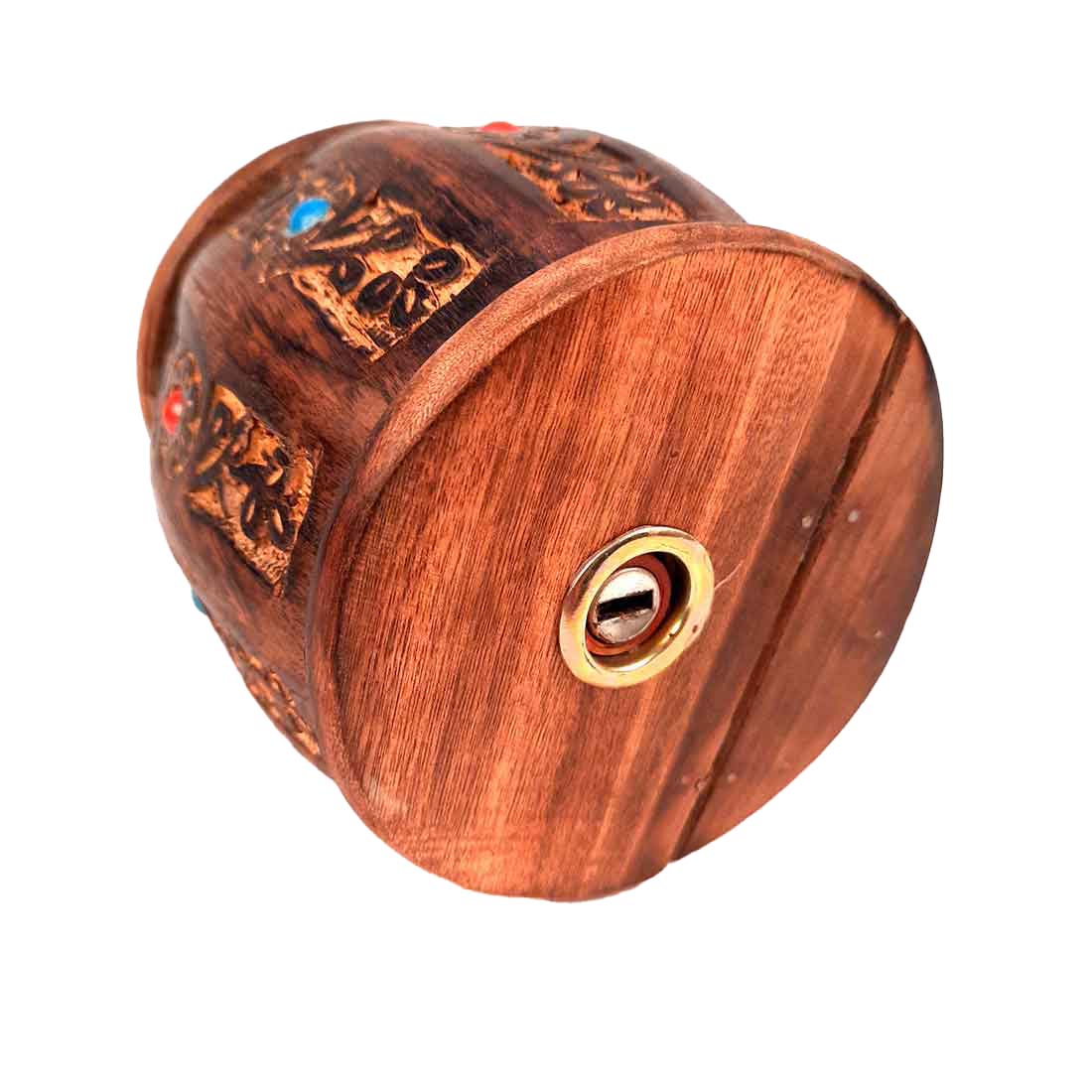 Wooden Gullak - Barrel Shape - Coin Box -for Kids, Boys, Girls - 5 Inch - ApkaMart
