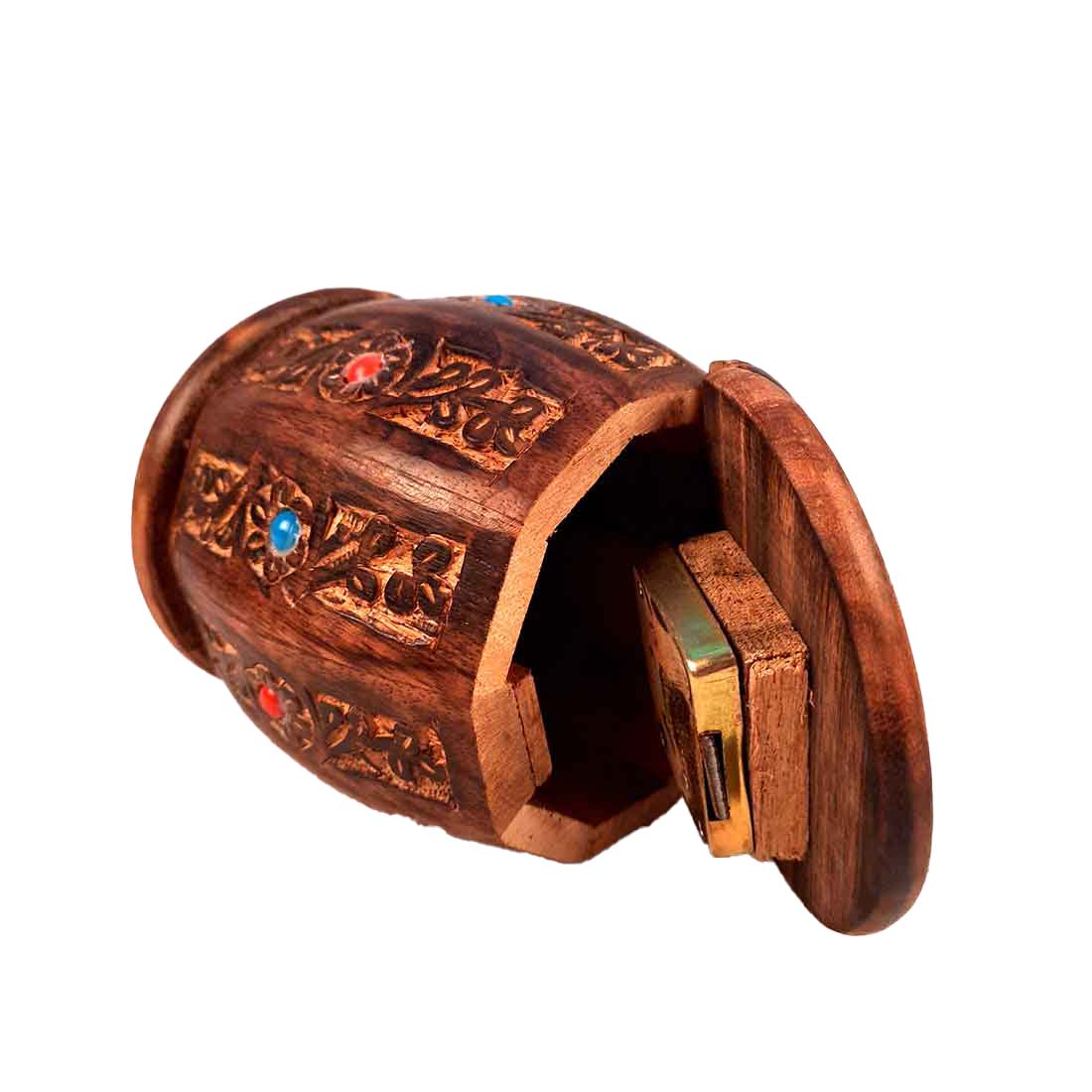 Wooden Gullak - Barrel Shape - Coin Box -for Kids, Boys, Girls - 5 Inch - ApkaMart