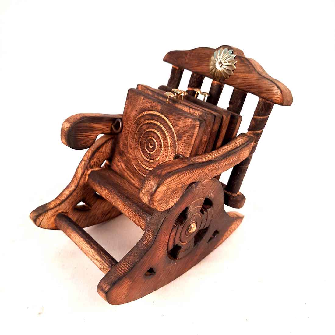 Wooden Serving Tray & Wooden Tea Coaster Set - Combo Set of 2 - ApkaMart