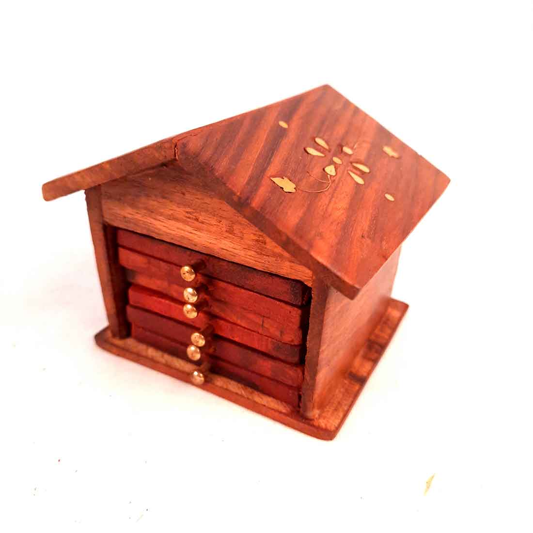 Wooden Tea Coaster - For Serving & Dining Table Decor - 4 Inch - ApkaMart