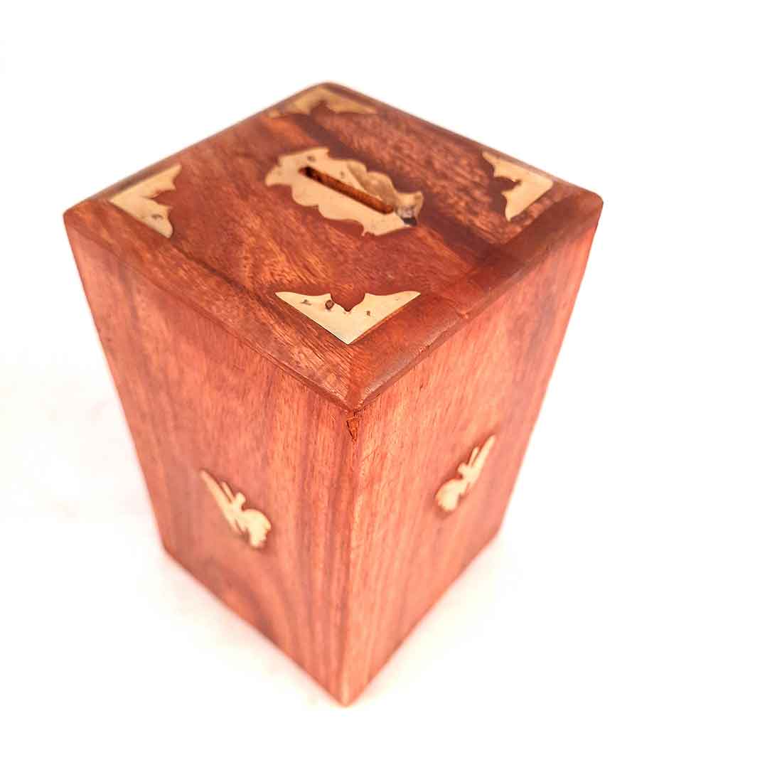 Wooden Money Bank | Piggy Bank / Coin Box With Lock | Big Size Gullak - for Kids, Girls , Boys, Birthday Gift, Christmas Gifts for Children, Home Decor - 6 Inch - Apkamart #Style_Design 2