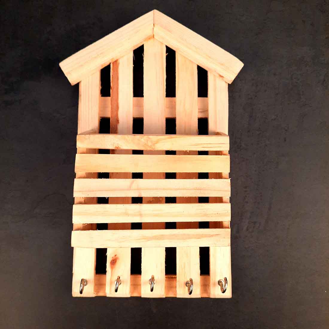 Key Holder for Wall | Decorative Wall Hanger - Hut Design - for Wall & Home Decor - 10 Inches - ApkaMart