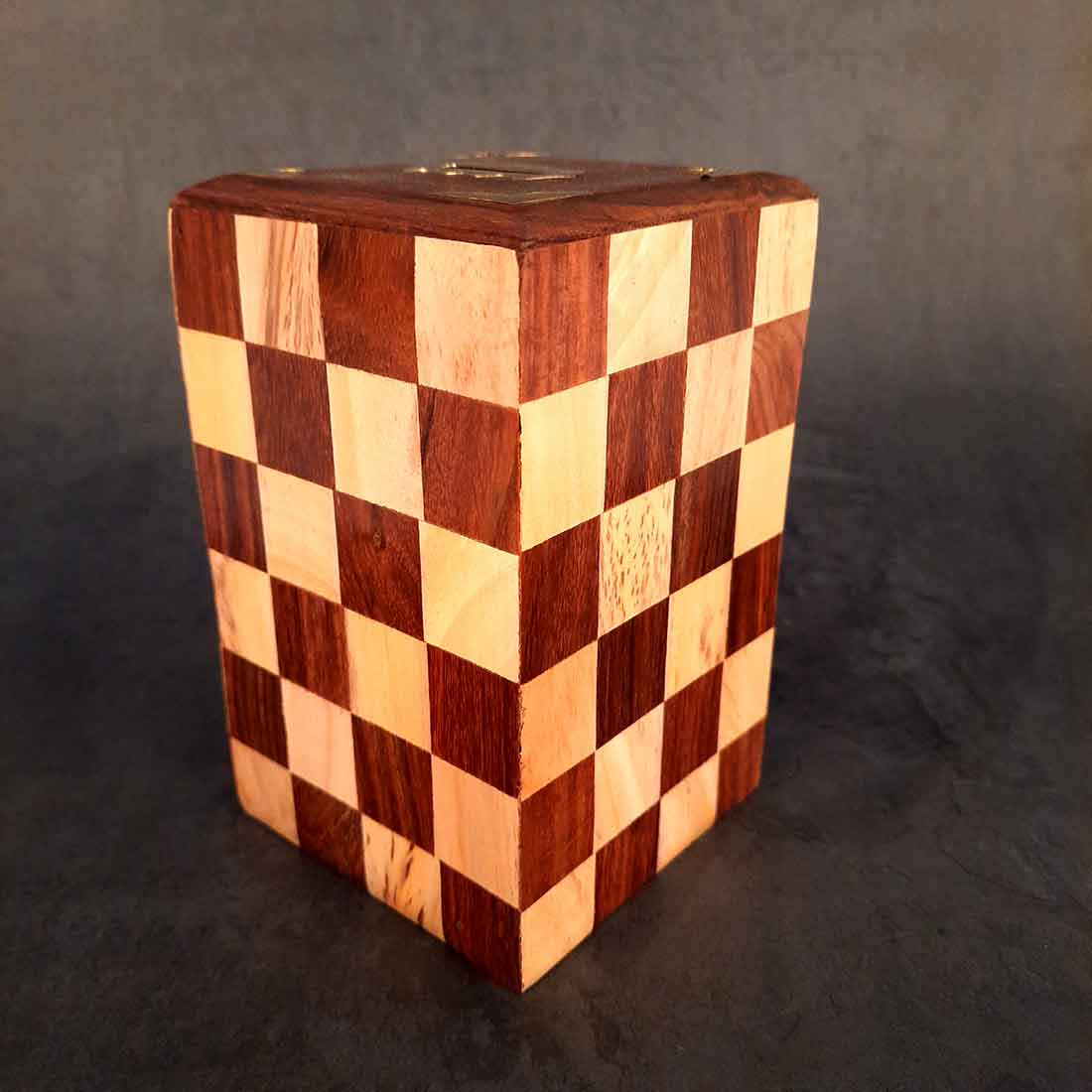 Handmade Wooden Piggy Bank - Money Bank With Lock for Kids - 6 Inch - ApkaMart