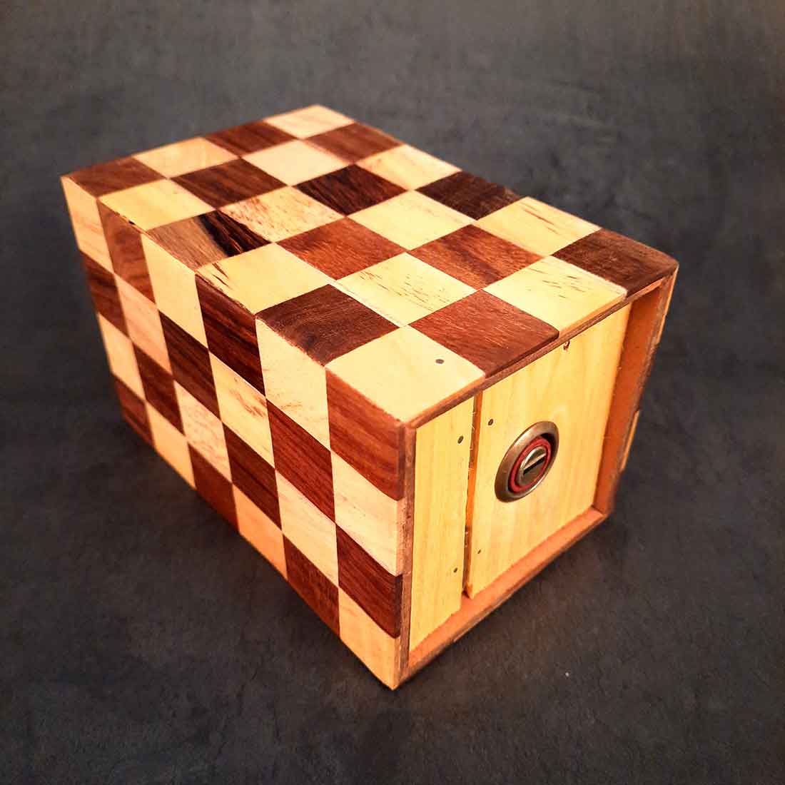 Handmade Wooden Piggy Bank - Money Bank With Lock for Kids - 6 Inch - ApkaMart