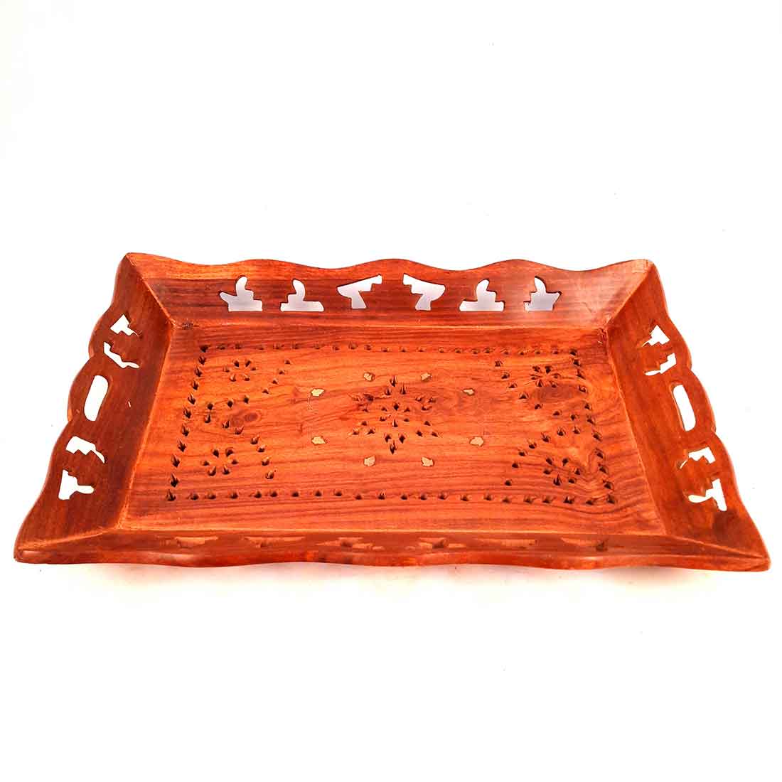 Wooden Serving Tray & Wooden Mini Storage Box - Combo Set of 2 - ApkaMart