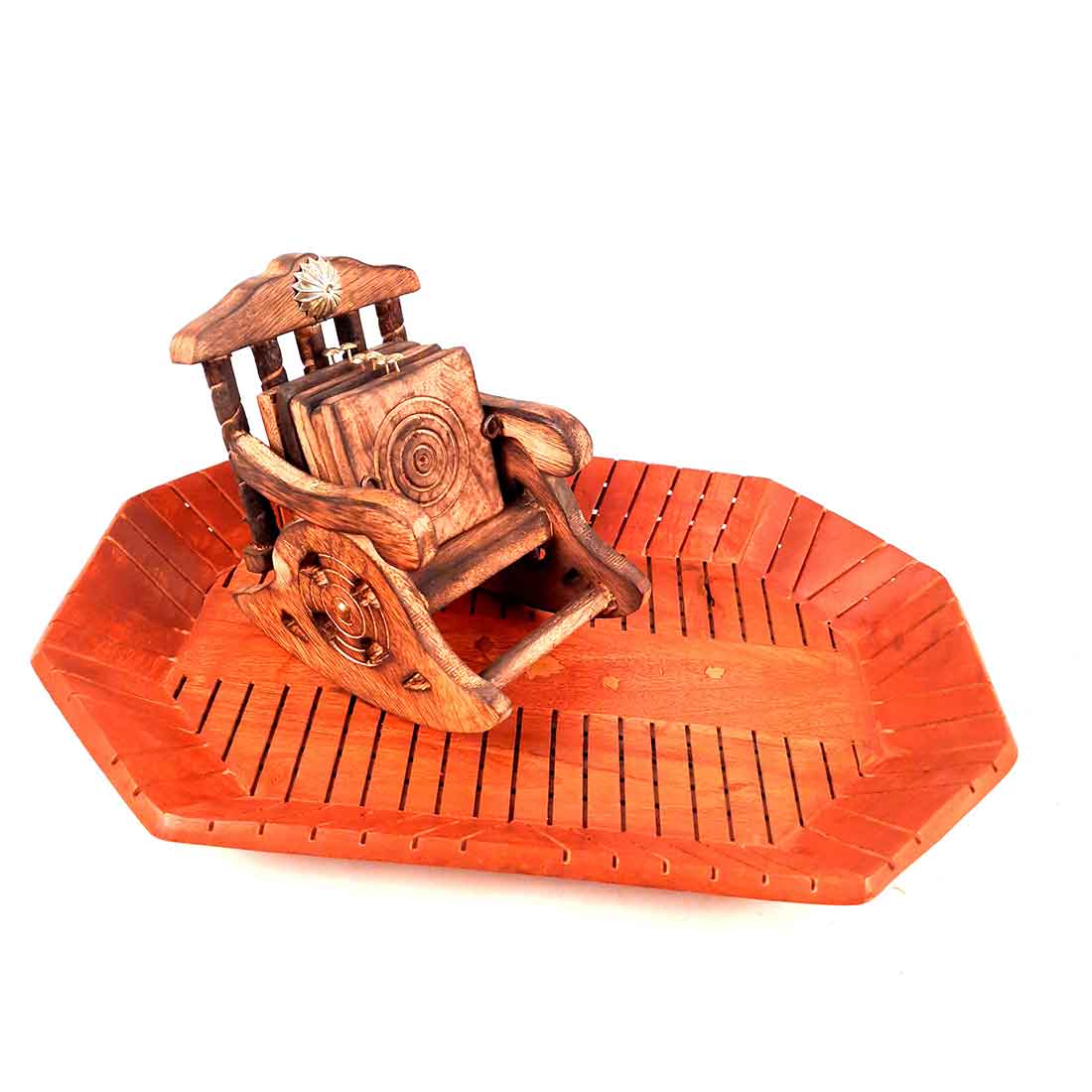 Wooden Serving Tray & Wooden Tea Coaster Set - Combo Set of 2 - ApkaMart