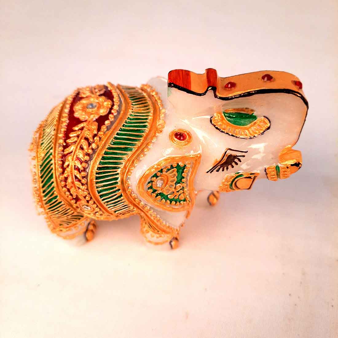 Elephant Showpiece Marbel - For Center Table & Home Decoration - 3 Inch -Set of 2 - ApkaMart