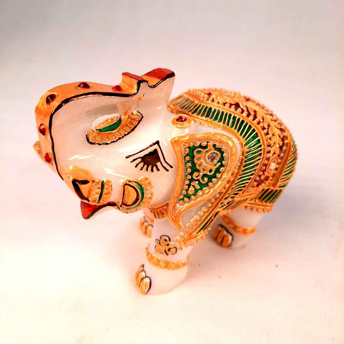 Elephant Showpiece Marbel - For Center Table & Home Decoration - 3 Inch -Set of 2 - ApkaMart