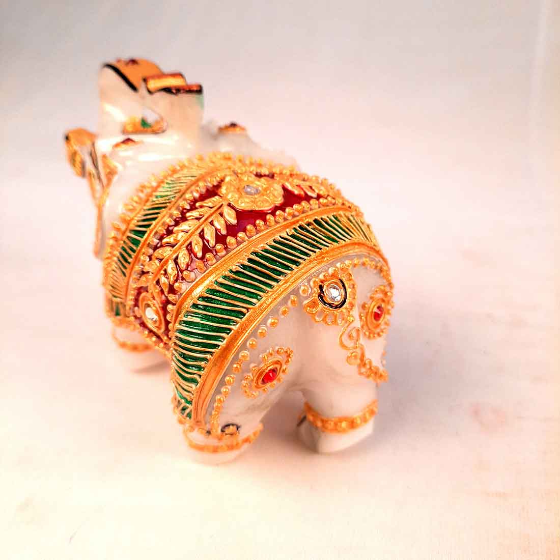 Elephant Showpiece Marbel - For Center Table & Home Decoration - 3 Inch -Set of 2 - ApkaMart