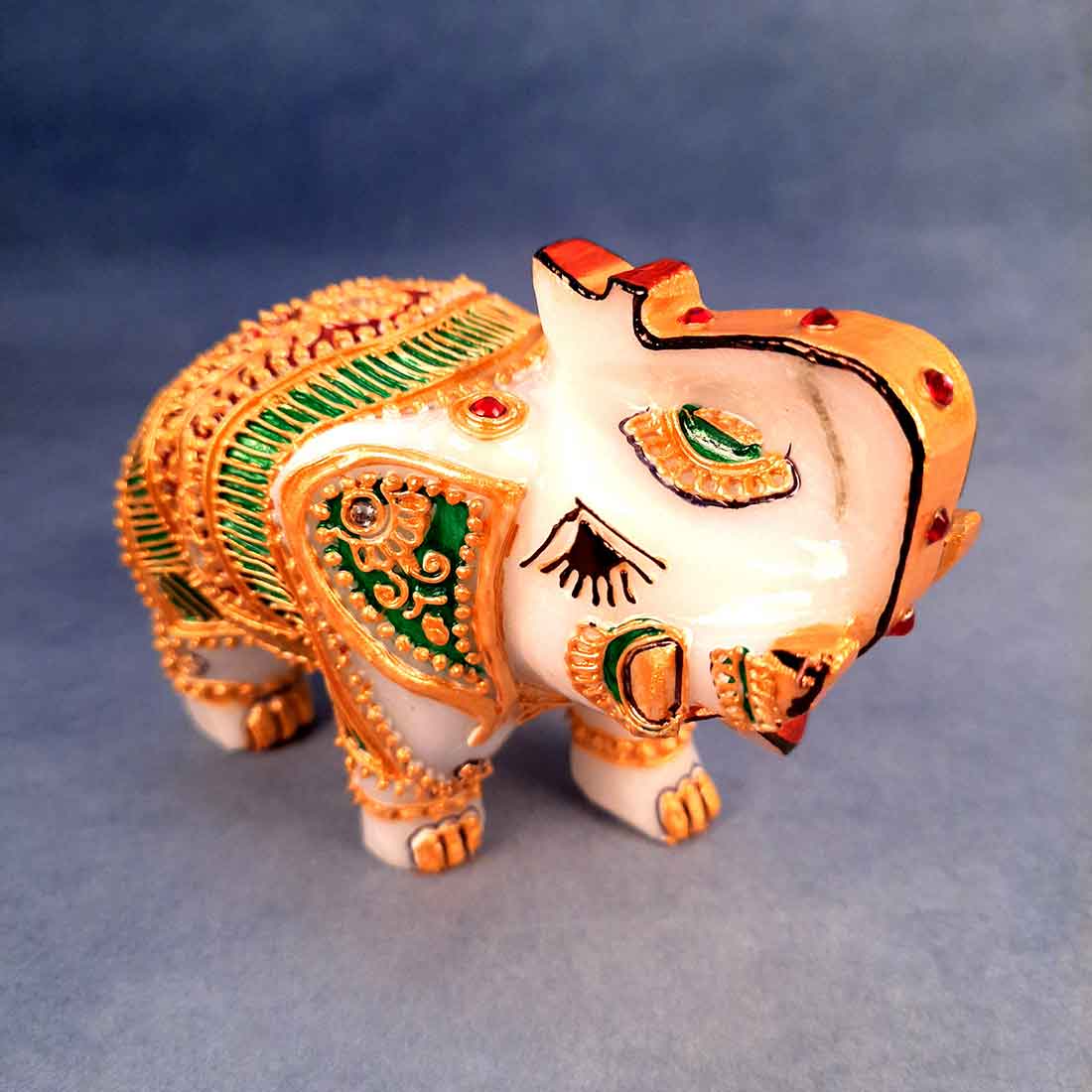 Elephant Showpiece Marbel - For Center Table & Home Decoration - 3 Inch -Set of 2 - ApkaMart