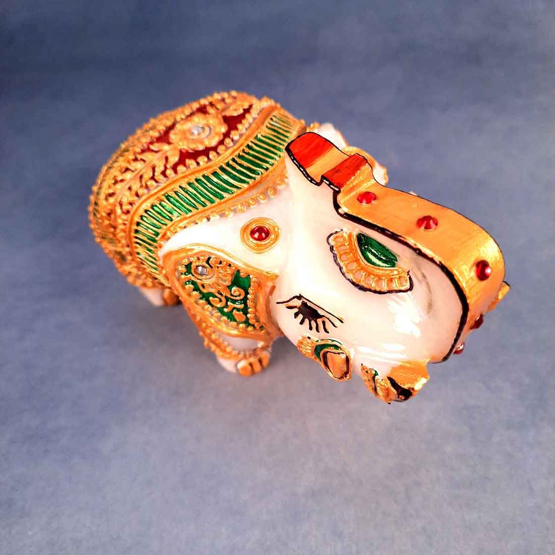 Elephant Showpiece Marbel - For Center Table & Home Decoration - 3 Inch -Set of 2 - ApkaMart