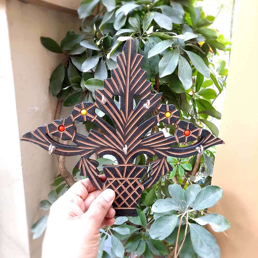 Wall Hook Flower Pot Design - Decorative Wall Hanger -11 Inches - ApkaMart