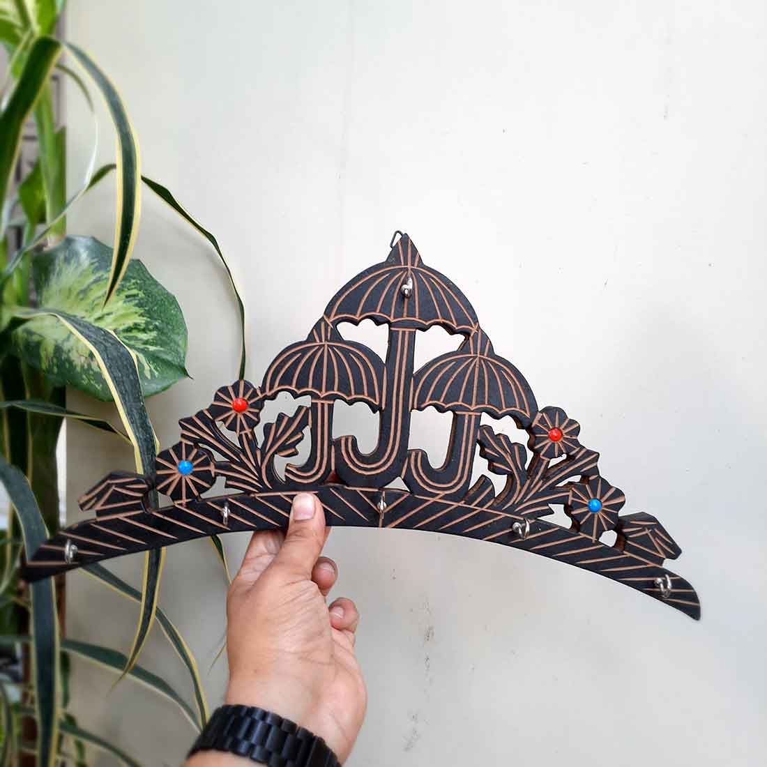 Wall Hanging Key Holder - Umbrella Design - for Wall & Home Decor -16 Inches - ApkaMart