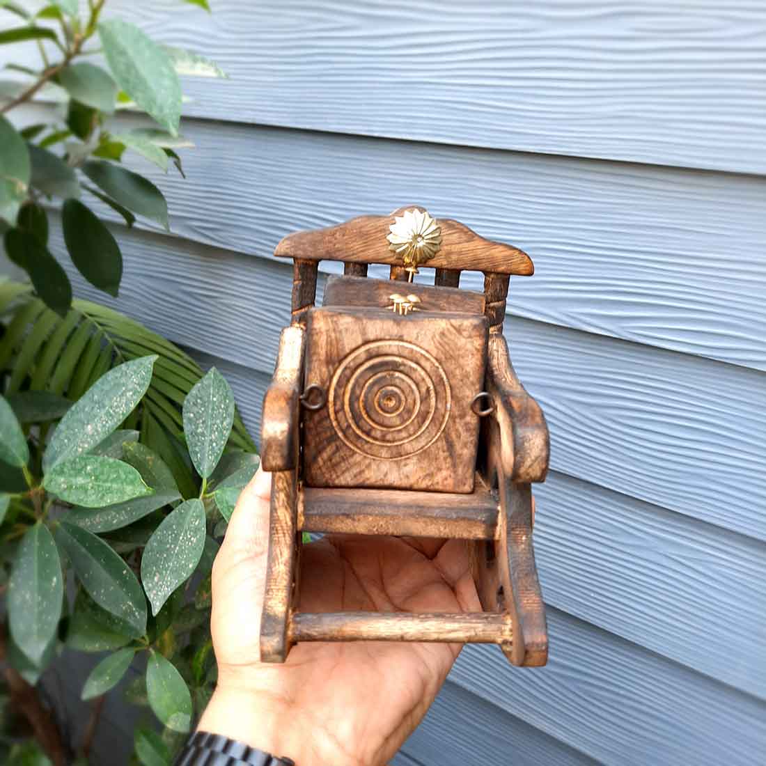 Wooden Serving Tray & Wooden Tea Coaster Set - Combo Set of 2 - ApkaMart