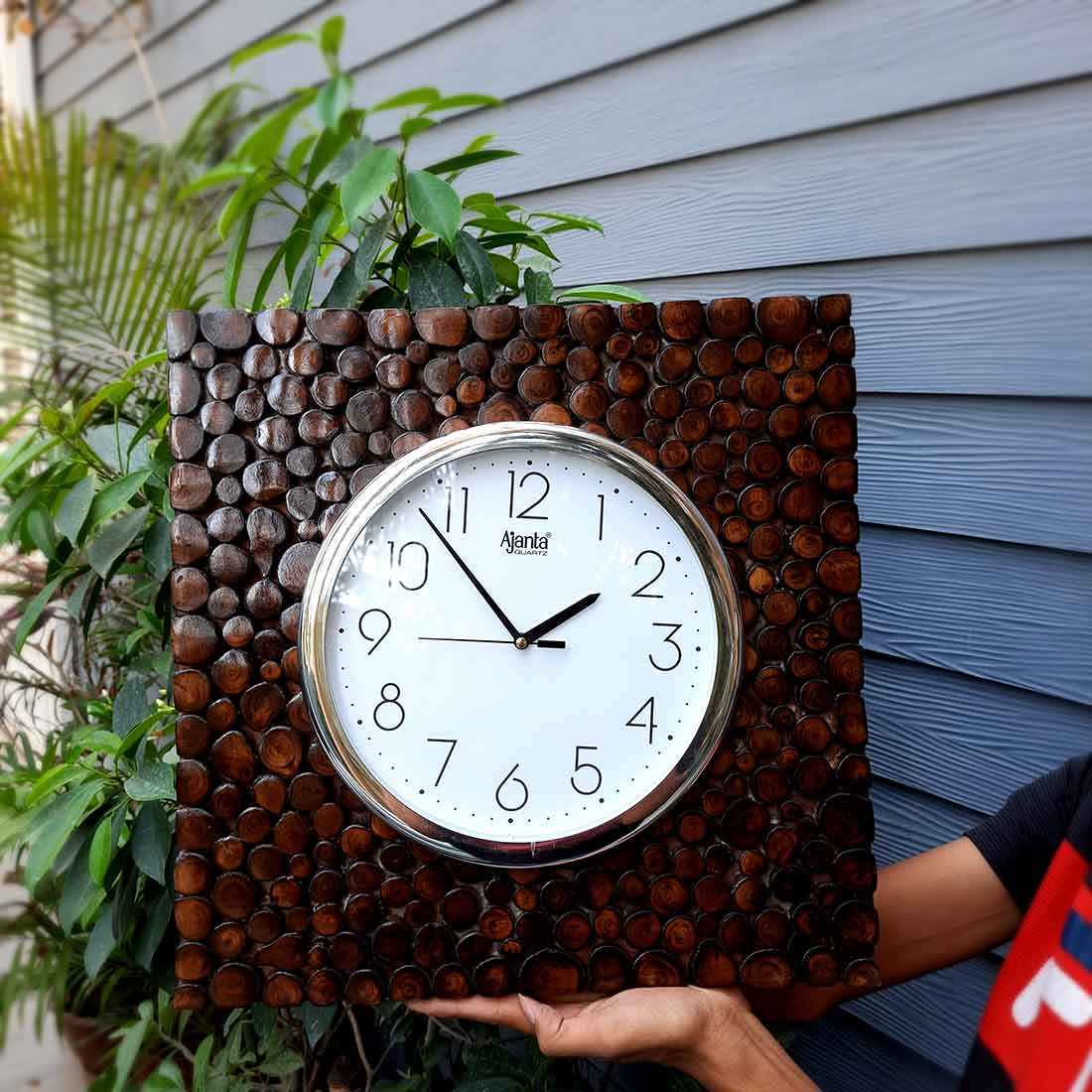 Wall Clock | Antique Clock Wall Mount With Premium Wood Finish & Rustic Look - For Home, Living Room, Bedroom, Office & Hall Decoration | Wedding & Housewarming Gift - 16 Inch - Apkamart