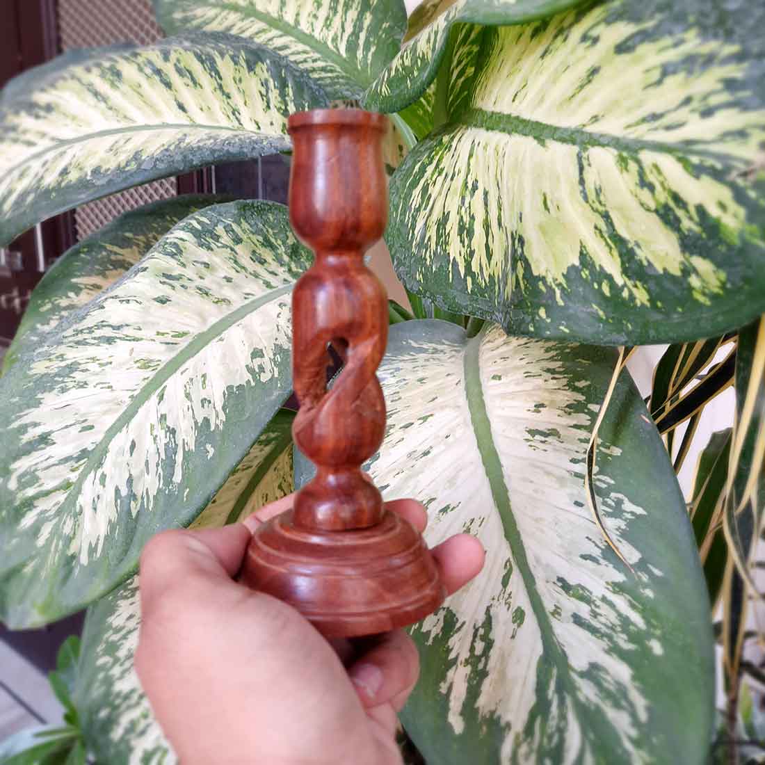 Wooden Tea Light Candle Holder - 10 Inch - Set of 3 - ApkaMart