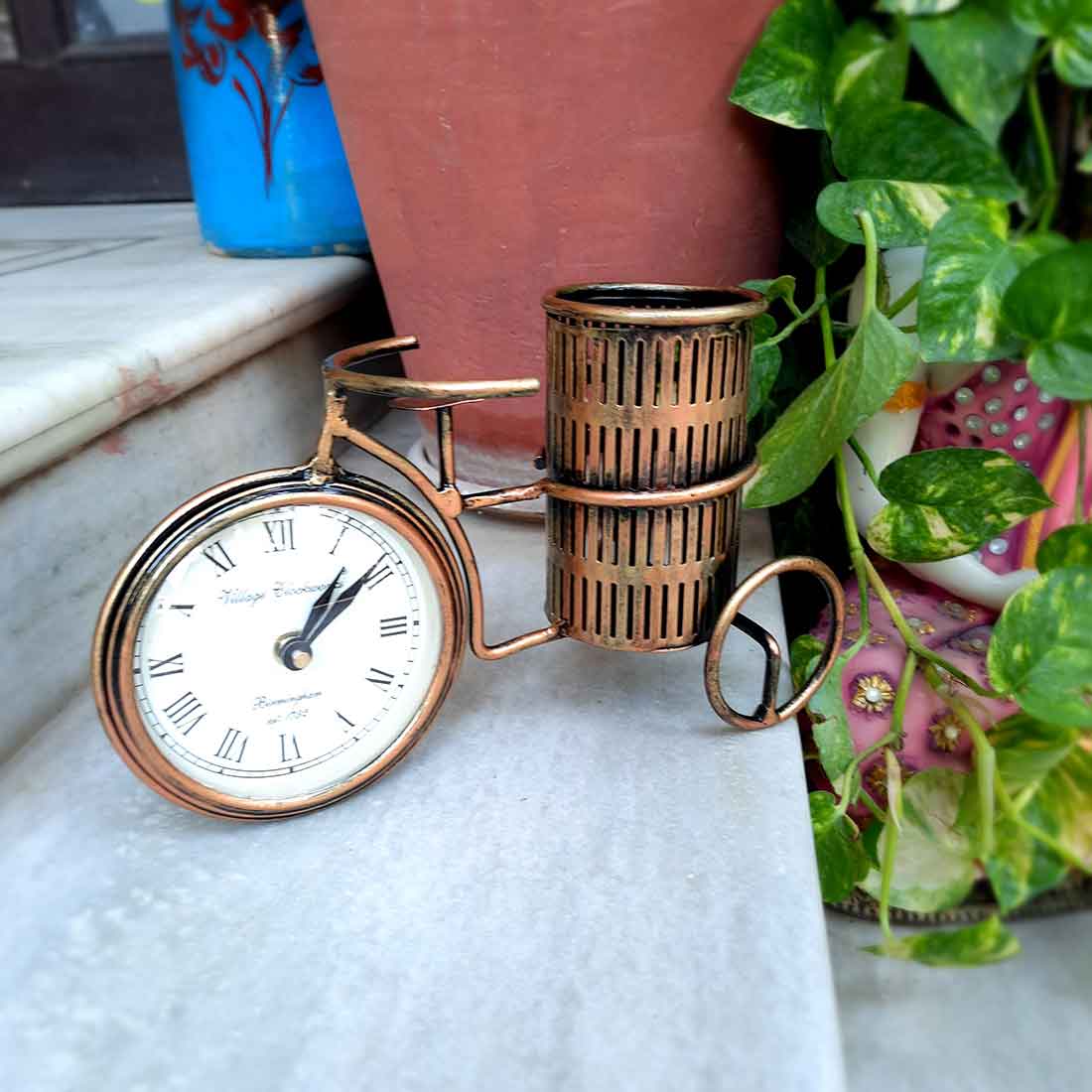 Antique Table Clock - For Table & Shlef Decor - 6 inch - ApkaMart