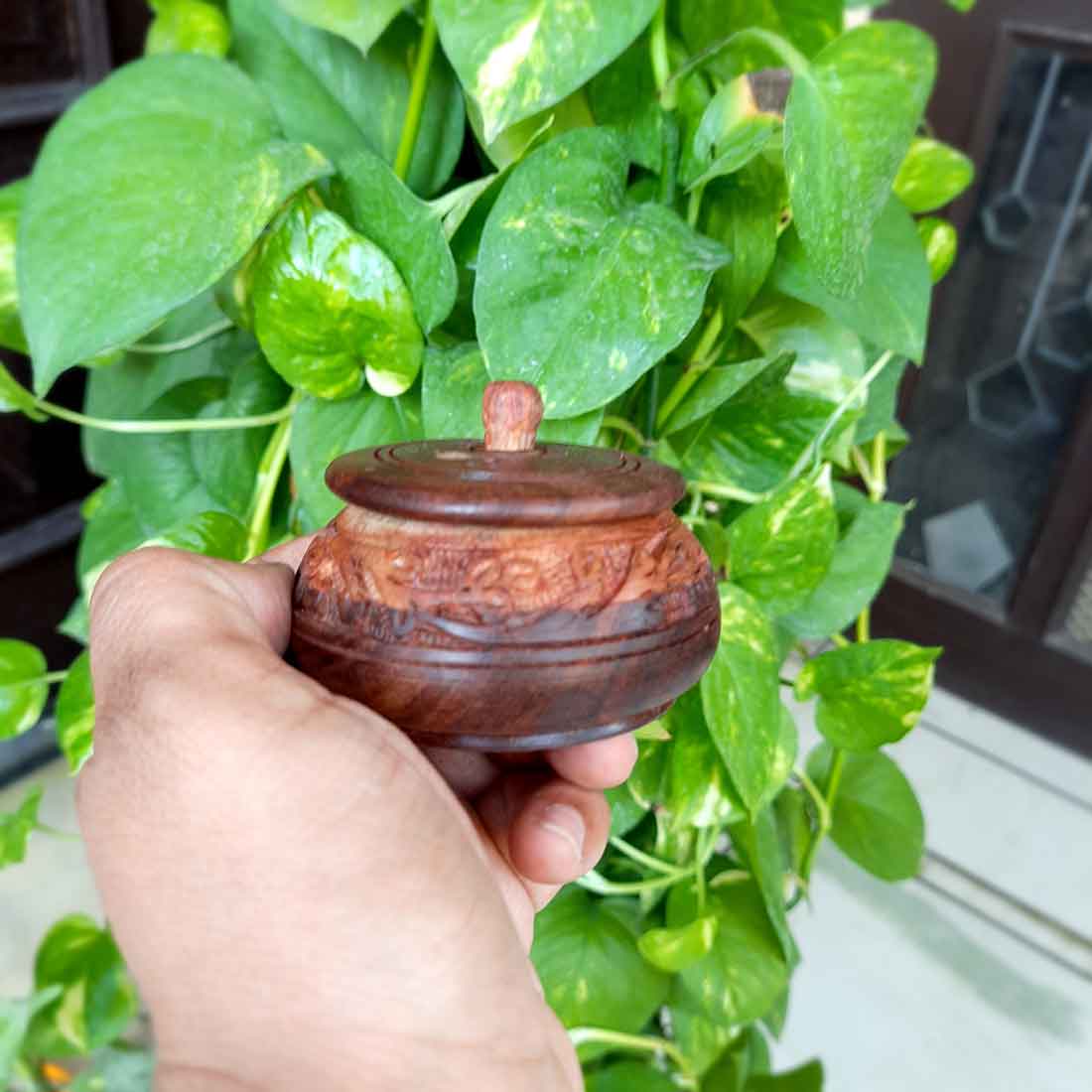 Wooden Serving Tray & Wooden Mini Storage Box - Combo Set of 2 - ApkaMart