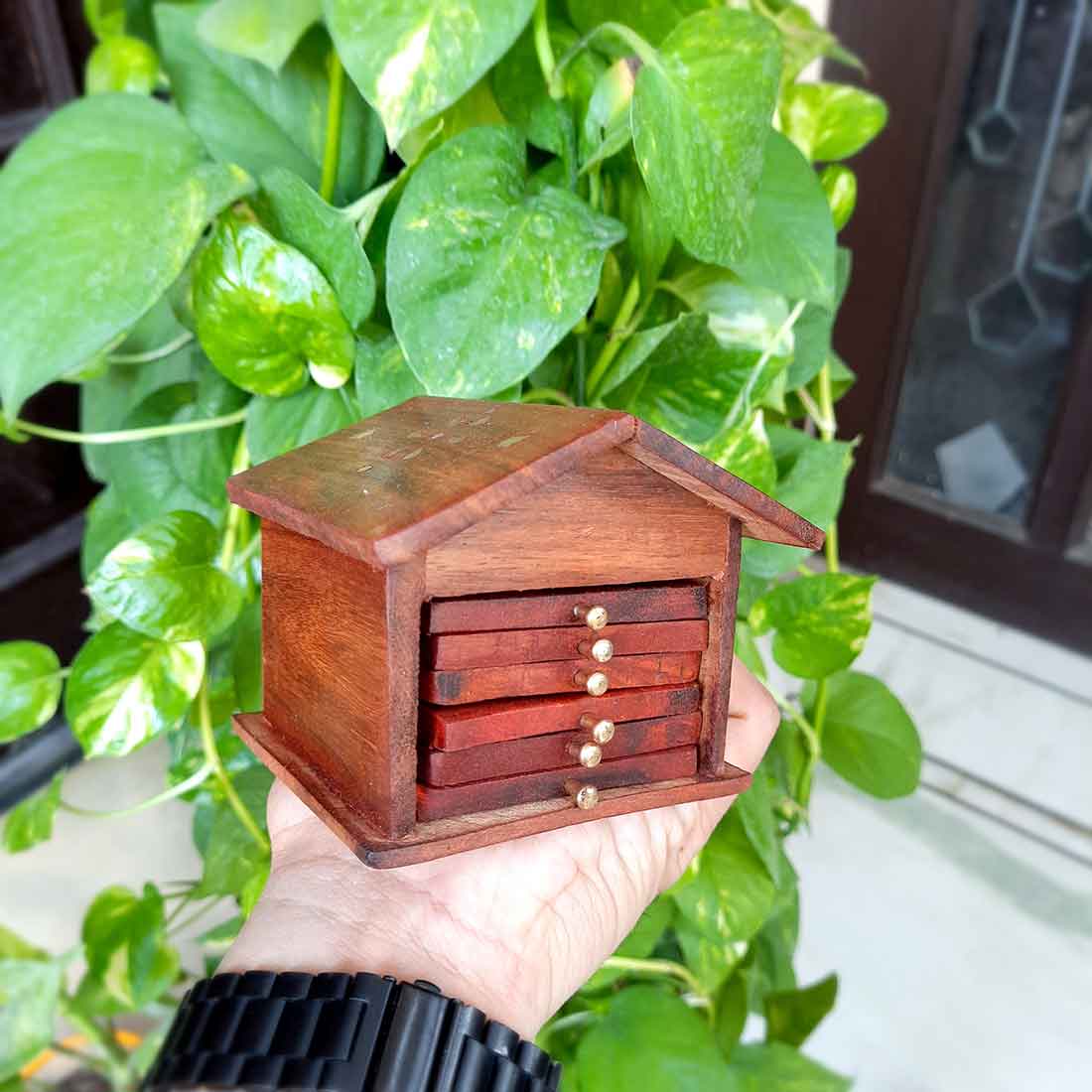 Wooden Tea Coaster - For Serving & Dining Table Decor - 4 Inch - ApkaMart