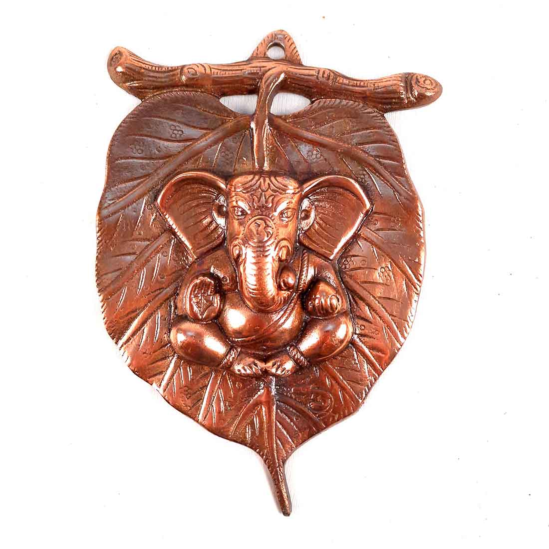 Ganesh Wall Hanging - Ganesha Sitting on Leaf Design - For Home & Entrance Decor - ApkaMart