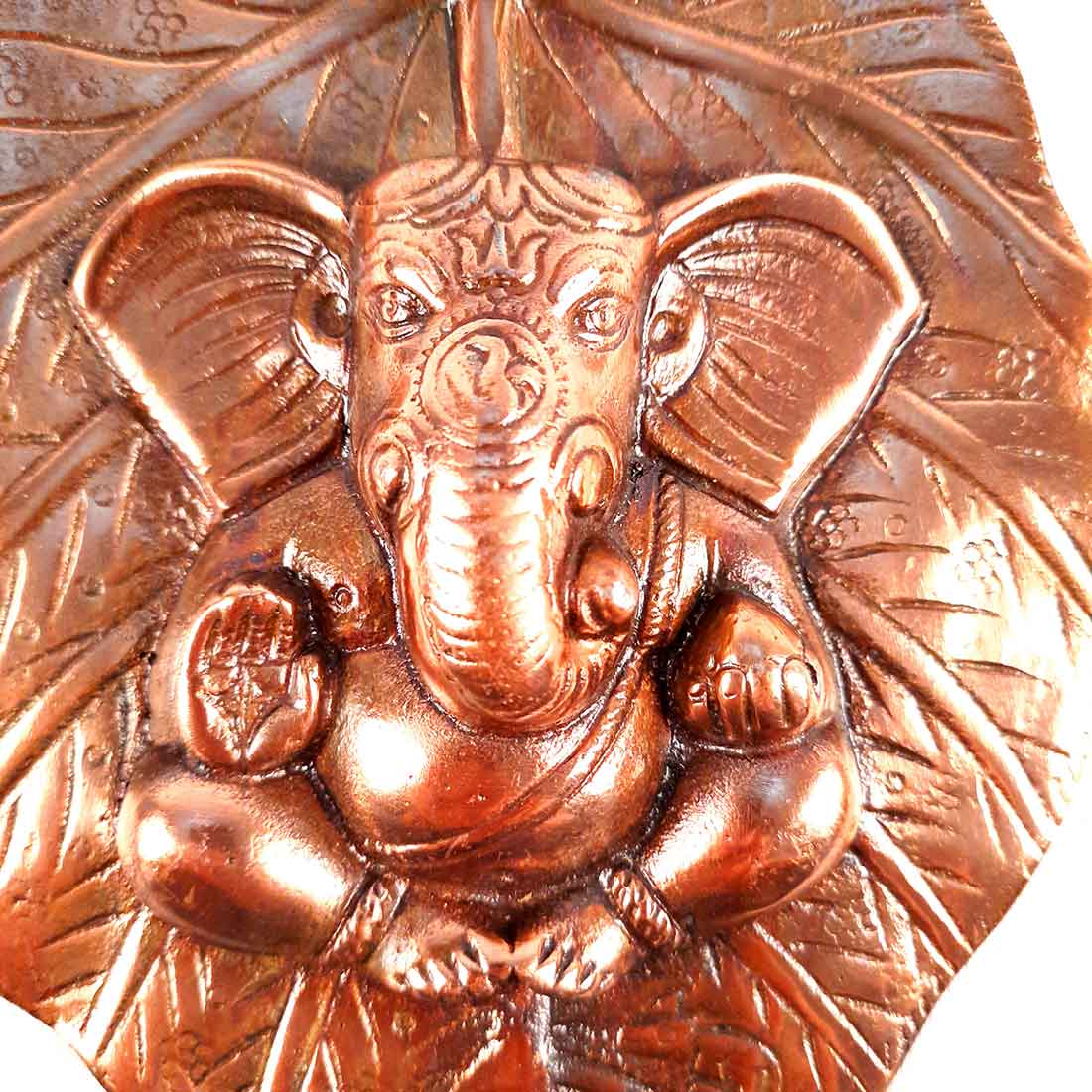 Ganesh Wall Hanging - Ganesha Sitting on Leaf Design - For Home & Entrance Decor - ApkaMart