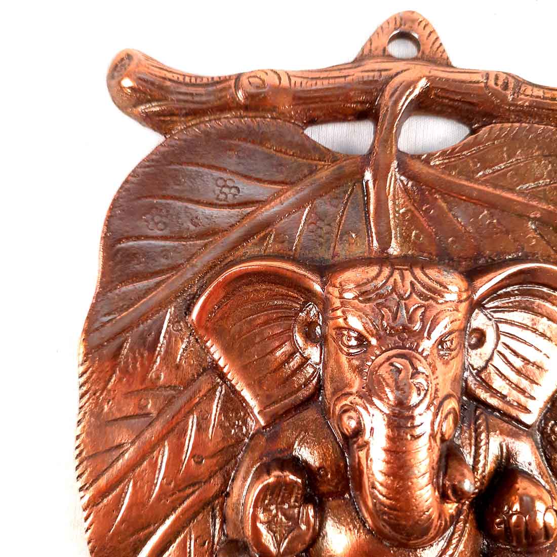 Ganesh Wall Hanging - Ganesha Sitting on Leaf Design - For Home & Entrance Decor - ApkaMart