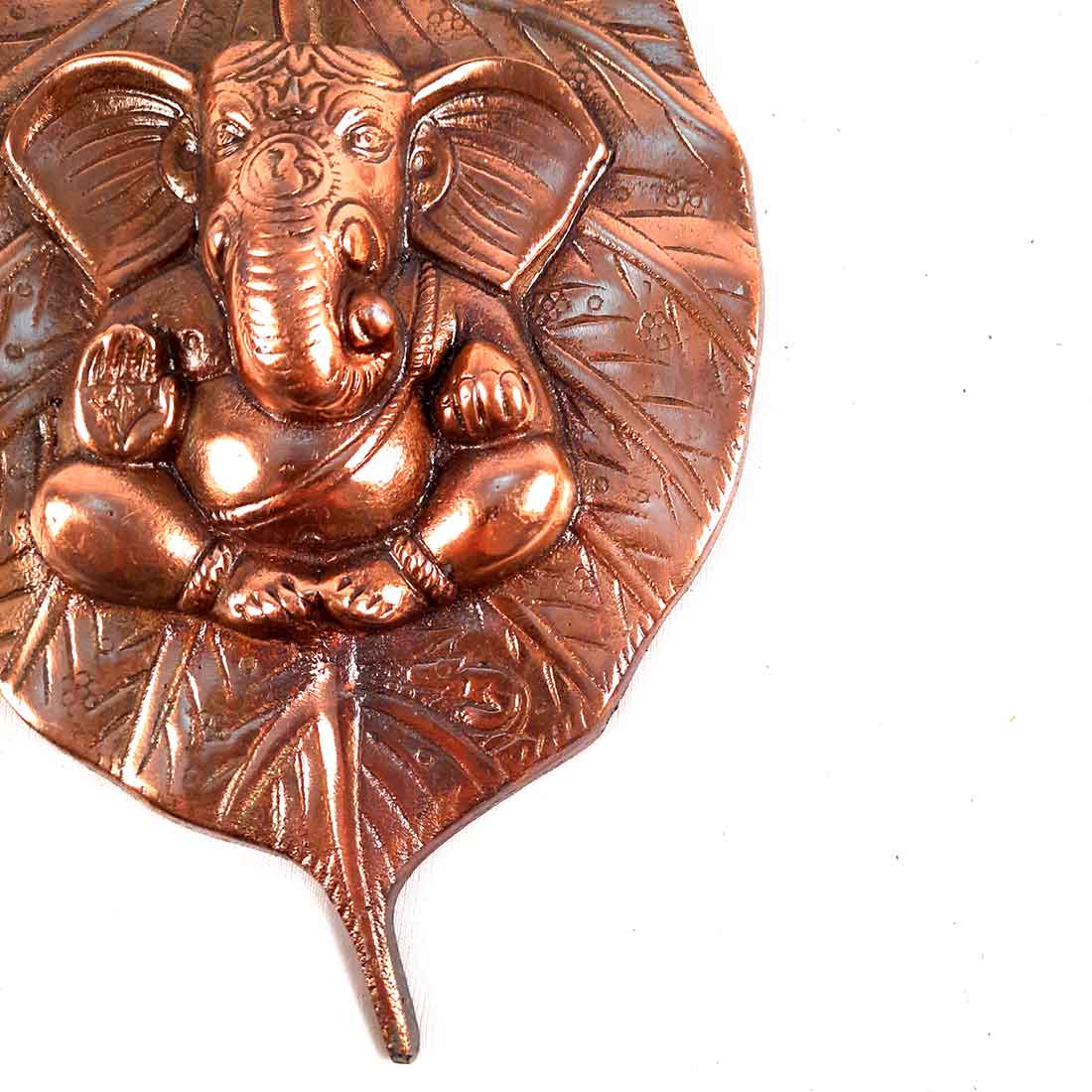 Ganesh Wall Hanging - Ganesha Sitting on Leaf Design - For Home & Entrance Decor - ApkaMart