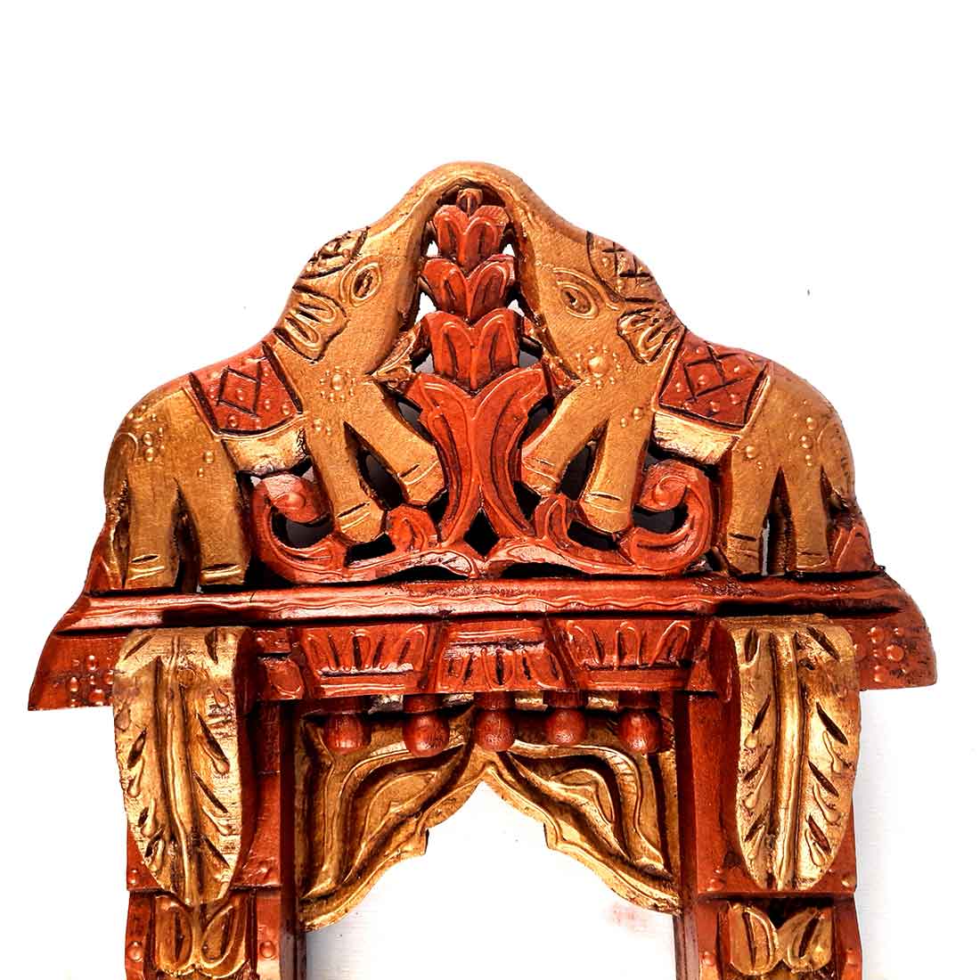 Wall Decor Elephant Jharokha - For Home Decor & Gifts - 18 Inch - ApkaMart #color_Brown