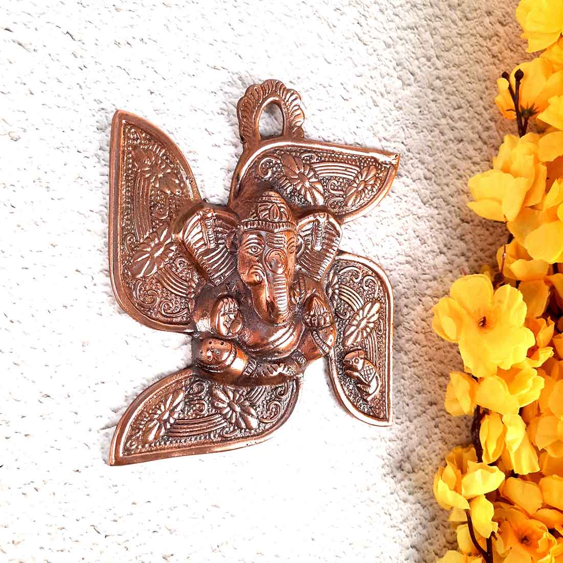 Ganesh Idol Home Entrance | Swastik Ganeshji Wall Hanging - 7 Inch - ApkaMart