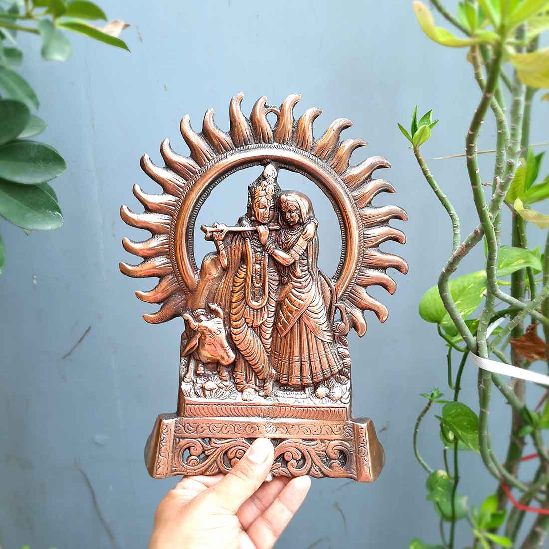 Radha Krishna Metal Wall Decor | Wall Hanging Decor - 11 Inch - ApkaMart