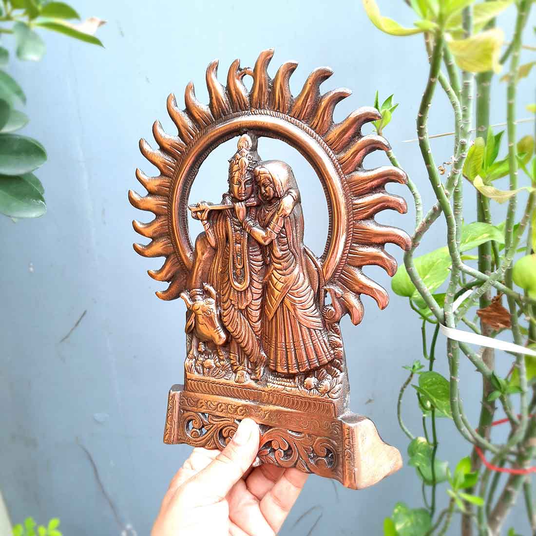 Radha Krishna Metal Wall Decor | Wall Hanging Decor - 11 Inch - ApkaMart
