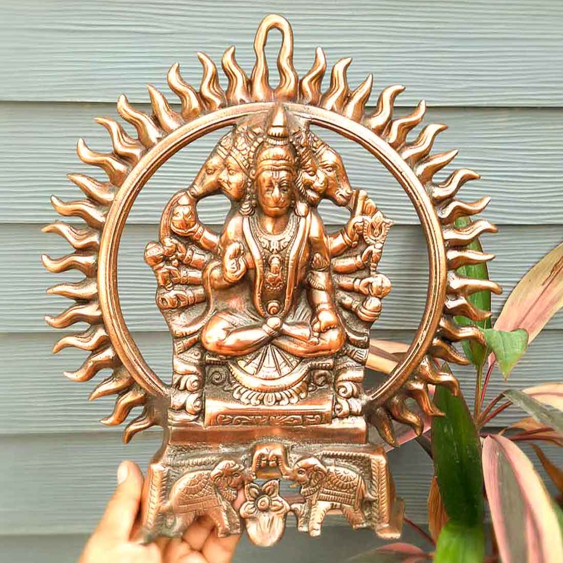 Panchmukhi Hanuman Wall Hanging - For Pooja & Mandir - 13 Inch - ApkaMart