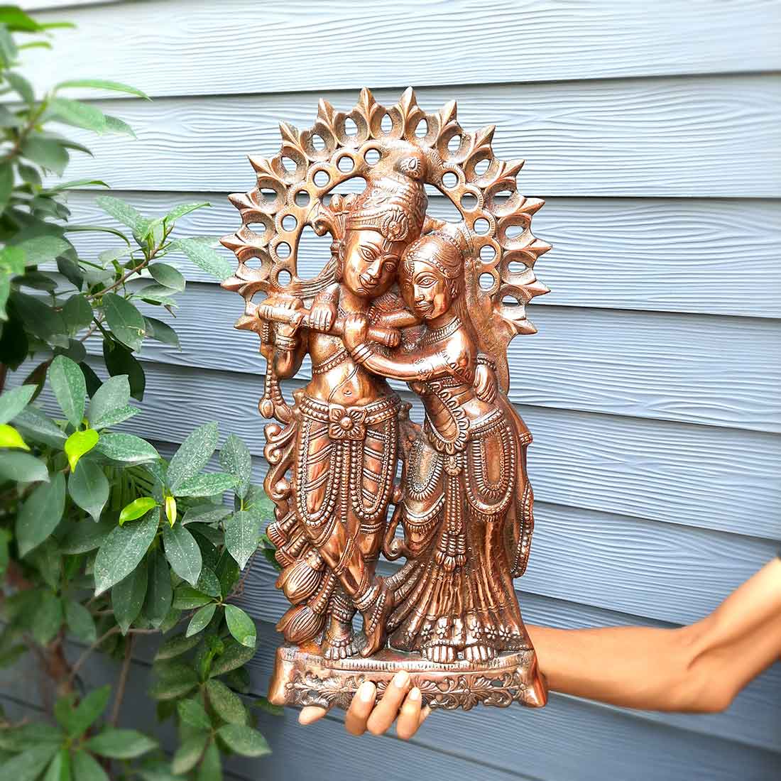 Radha Krishna Wall Hanging Idol | Shri Radha Krishna Large Wall Art Statue - for Gift, Home, Big Walls, Living Room, Office, Puja Room Decor - 21 Inch - Apkamart #Style_Design 2