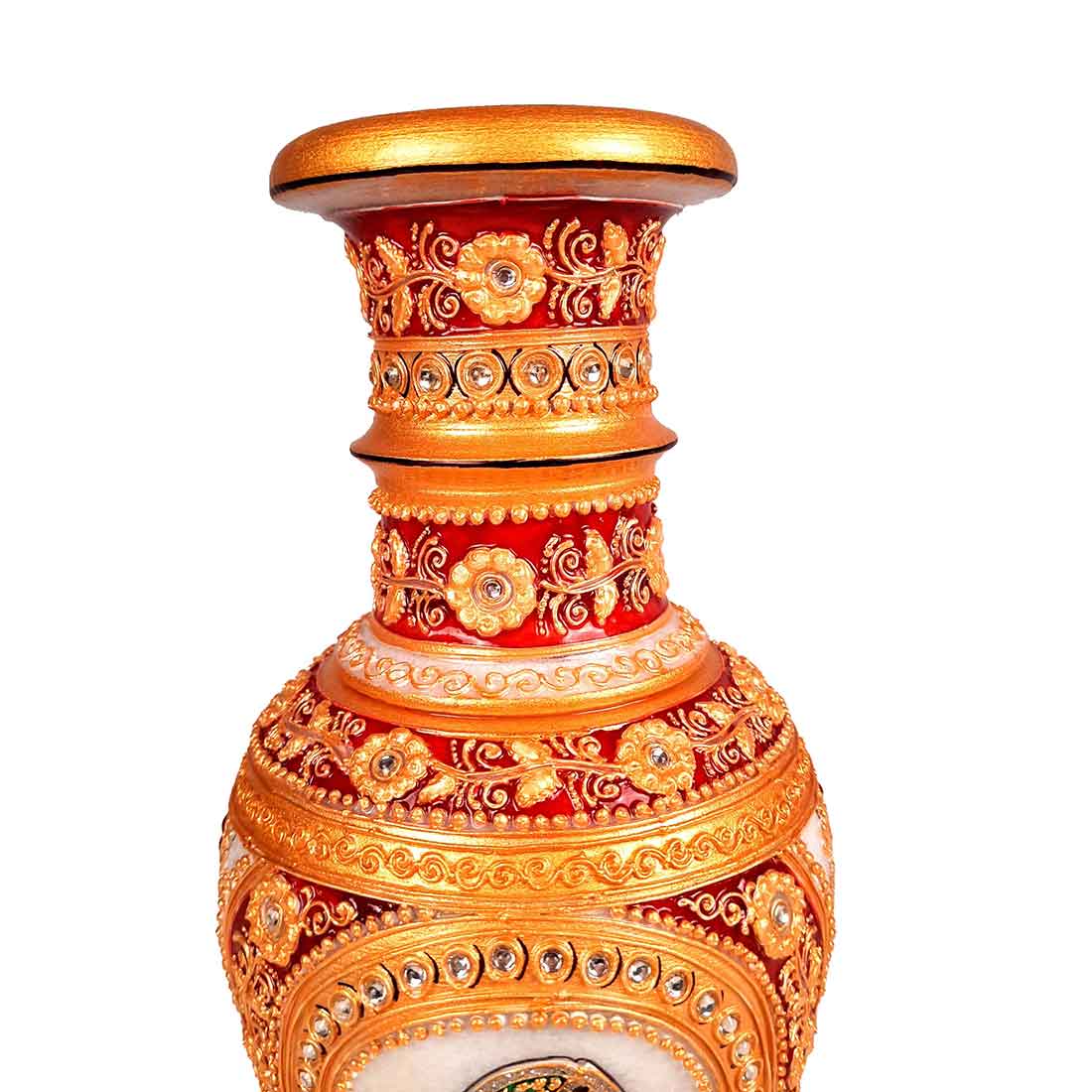 Marble Flower Vase | Decorative Flower Pot - For Living Room & Home Decor - 12 Inch - ApkaMart