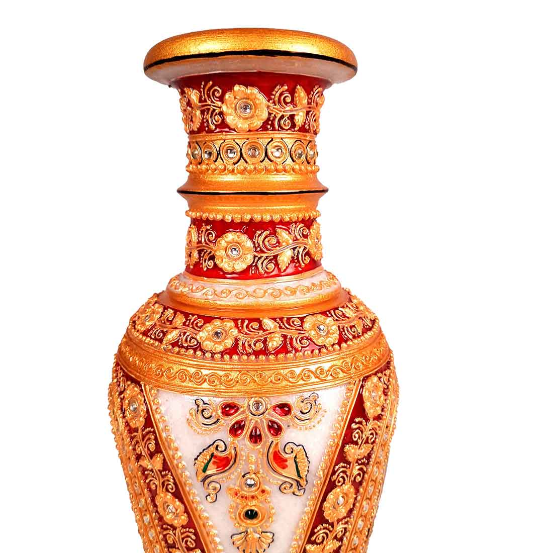Marble Flower Vase | Decorative Flower Pot - For Living Room & Home Decor - 12 Inch - ApkaMart