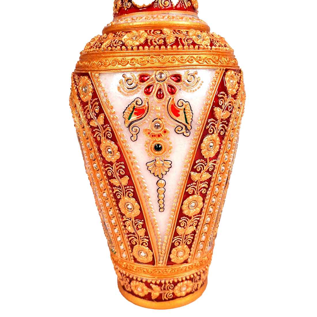 Marble Flower Vase | Decorative Flower Pot - For Living Room & Home Decor - 12 Inch - ApkaMart