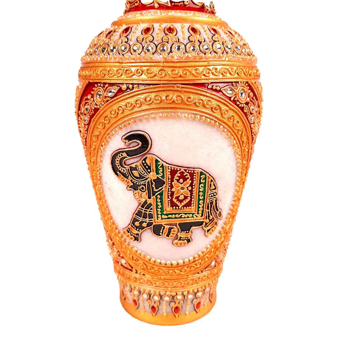 Marble Flower Vase | Decorative Flower Pot - For Living Room & Home Decor - 12 Inch - ApkaMart