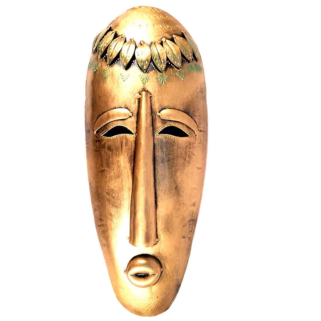 Tribal King Queen Mask Wall Hanging  - for Home | Office | Cafés Interior Décor - 21 Inch - ApkaMart