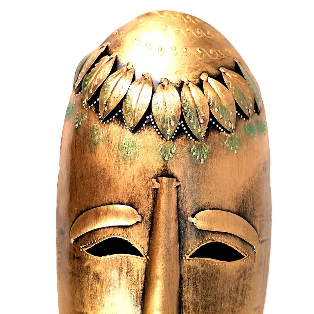 African Style Wall Decor Mask - Wall Hanging For Living room & Entrance Decor - 19 Inch - ApkaMartWall Mask | Decorative Tribal Masks For Home Entrance & Living Room |Man & Woman Metal Face Hanging - For House, Door, Hall-Way, Balcony Decoration - 19 Inch - Apkamart