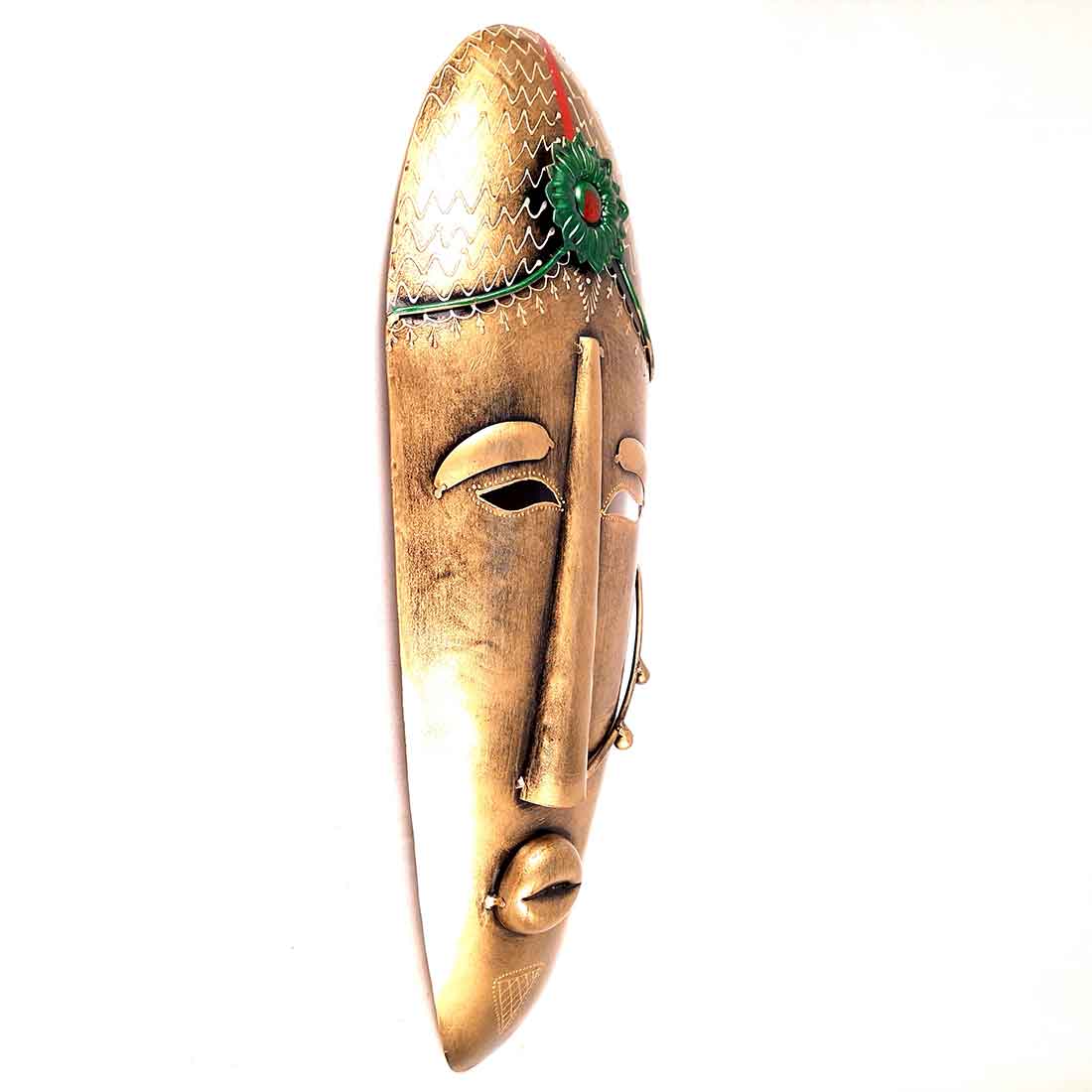 Tribal Women Mask Wall Hanging -for Home | Office | Cafés Interior Décor - 21 Inch - ApkaMart