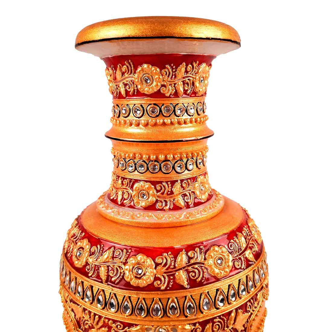 Marble Flower Vase | Decorative Flower Pot - For Living Room & Home Decor - 12 Inch - ApkaMart
