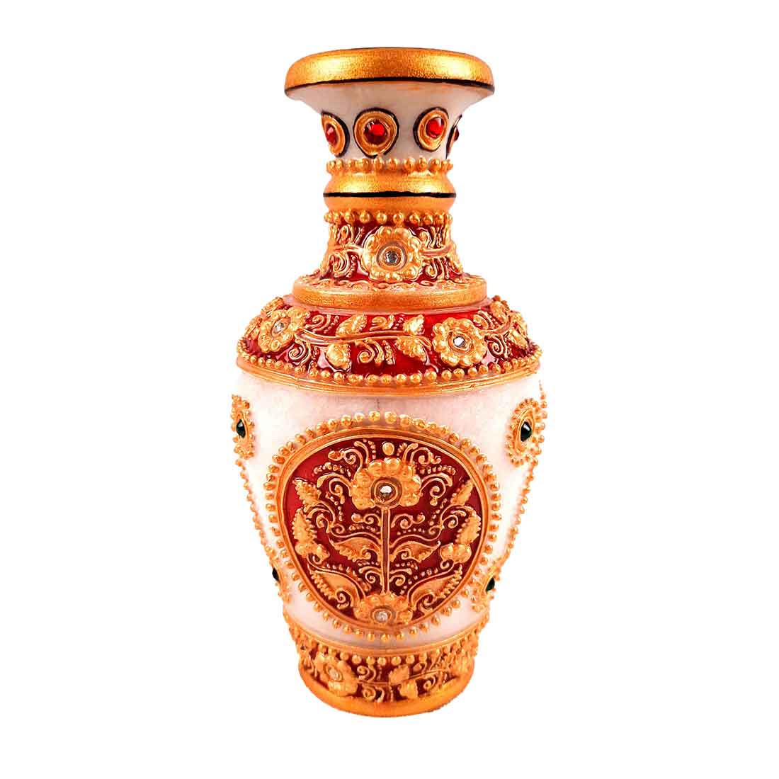 Marble Flower Vase | Decorative Flower Pot - For Living Room & Home Decor - 6 Inch - ApkaMart