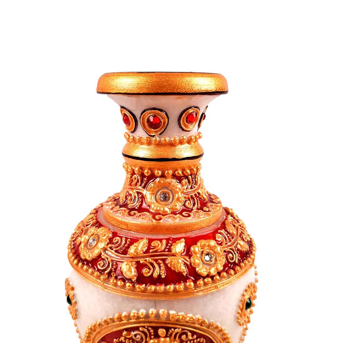 Marble Flower Vase | Decorative Flower Pot - For Living Room & Home Decor - 6 Inch - ApkaMart